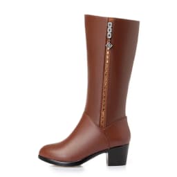 AIYUQI Women winter boots 2026 genuine leather female motorcycle boots big size 35-43 warm wool boots women Police boots