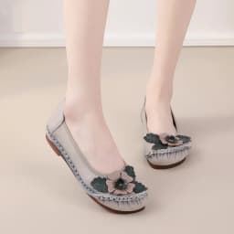 Retro Boho Shoes Women Genuine Leather Loafers Ladies Luxury Flats Ethnic Style Dressy Shoes Women's Cowhide Leather Flat Shoes