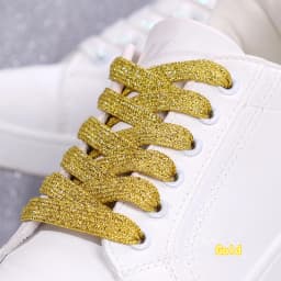 Colorful Shoelaces Glitter White Shoelaces of Sneakers Metallic Shiny Gold Shoelace Silver Flat Shoe Laces Sports Running Laces