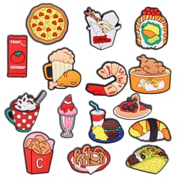 1pcs Candy Hamburger Charms French Fries Drink Garden Sandals Accessor Ice Cream Shoes Decorations Kids Party Present