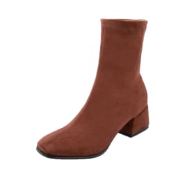 Woman Sock Ankle Boots 2026 Spring Autumn Pointed Toe Low Heel Elastic Flock Black Comfortable Booties Lady Shoes Big Size 42 43