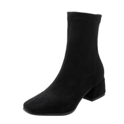 Woman Sock Ankle Boots 2026 Spring Autumn Pointed Toe Low Heel Elastic Flock Black Comfortable Booties Lady Shoes Big Size 42 43