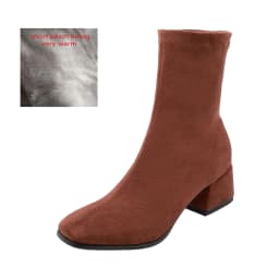 Woman Sock Ankle Boots 2026 Spring Autumn Pointed Toe Low Heel Elastic Flock Black Comfortable Booties Lady Shoes Big Size 42 43