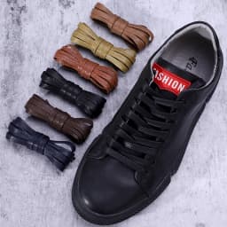 Casual Leather Shoelaces with Men's Women's Mid-high Help Leather Boots Boots Shoelaces Flat Waterproof Waxed Shoes Laces