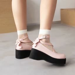 Ultra-Thick Foam Soles Cross-Strap Loafers Oversized Breathable Solid Color Pumps 2022 New PU Material Height-Enhancing Shoes