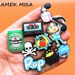 High Quanlity Cartoon Charms Shoes PVC Punk Audio Tape Shoe Decaration Kid's Gift Accessories Perfume Tomato Canned Beer