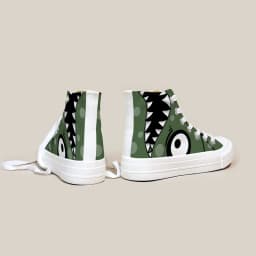 Amy and Michael Anime Cartoon Dino Hand Painted Canvas Shoes Young Teenager Students Hi Tops Plimsolls Woman Vulcanize Shoes