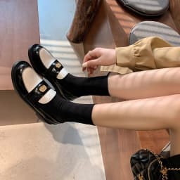 MKKHOU Fashion Loafers New High-Quality Leather Round Toe Color-Blocking Comfortable Low-heeled Women Shoes Daily Light Shoes