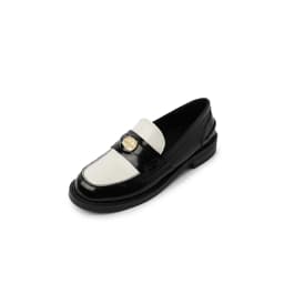 MKKHOU Fashion Loafers New High-Quality Leather Round Toe Color-Blocking Comfortable Low-heeled Women Shoes Daily Light Shoes