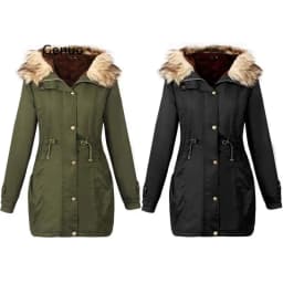 Women Coat Winter Fashion Faux Fur Hooded Jacket Coat Female Long Sleeve Warm Parkas Velvet Thicken Coats Women Clothing
