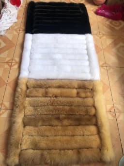 HUAQIUMEISI Real fox fur blankets suitable for autumn and winter home outdoor use with natural fox fur jacket blanket
