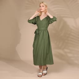 Elegant Cotton Linen Women's Dress Sexy V-Neck Puff Sleeve Bandage Holiday Party Dresses With Sashes Retro Sundress