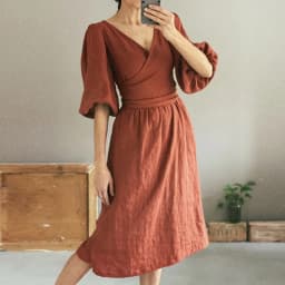 Elegant Cotton Linen Women's Dress Sexy V-Neck Puff Sleeve Bandage Holiday Party Dresses With Sashes Retro Sundress