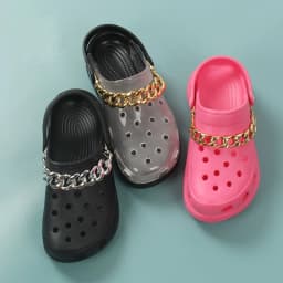 Single Sale chain lace shoes charms rose gold black Accessories for bag clogs shoe Decorations DIY chid kids gifts