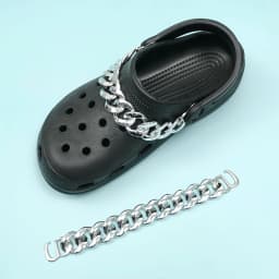 Single Sale chain lace shoes charms rose gold black Accessories for bag clogs shoe Decorations DIY chid kids gifts