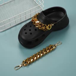 Single Sale chain lace shoes charms rose gold black Accessories for bag clogs shoe Decorations DIY chid kids gifts