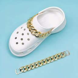 Single Sale chain lace shoes charms rose gold black Accessories for bag clogs shoe Decorations DIY chid kids gifts