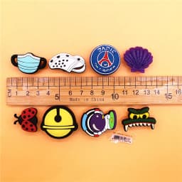 Original PVC Cute Ladybug Shoe Ornament White Sandals Charms Decorations Mask Shape Shoes Buckle Accessories Brooch