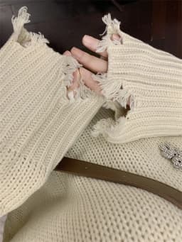 LMQ NEW Short Spicy Girl's Broken Tassel Hole Ripped Knit Sweater Pullovers Women Knitwear Streetwear Hollow Out Sexy Top Jumper