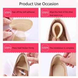 2PCS Heel Stickers Half Insoles for Women Foot Heel Pad Sports Shoe High Heels Back Sticker Pain Relief Protector Cushion Insole