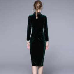 Velvet Dress Elegant Sexy Costume Woman Long Sleeves Bodycon Dresses for Women Dreeses V Neck Hip Wrap Autumn/winter 2022 Ladies