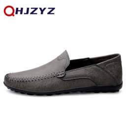 Genuine Leather Men Shoes Casual Formal Mens Loafers Moccasins Luxury Brand Italian Breathable Slip on Male Boat Shoe Size 46 47