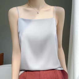 Suspended Tank Top Women's Suit Bottom Imitation Silk 23 New Versatile Bottom Shirt Satin Thin Sleeveless Fashion Korean Edition