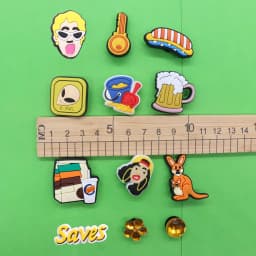 1-12PCS Kangaroo Hot Dog Beer Key Shoes Charms Accessories Buckle Clog Sandal Decorations DIY Wristbands Kids Gift