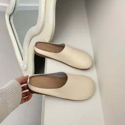 Elegant Women Mules Shoe Solid Color Leather Summer Slippers Outdoor Casual Walking Slip on Shoe Light Anti-skid Mother Footwear