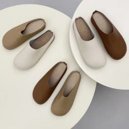 Elegant Women Mules Shoe Solid Color Leather Summer Slippers Outdoor Casual Walking Slip on Shoe Light Anti-skid Mother Footwear