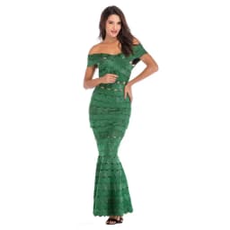MARKOWO Designer 2022 New Summer Sexy Fashion Fishtail Long Skirt Slim Jacquard Bronzing Dress