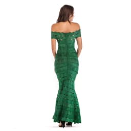 MARKOWO Designer 2022 New Summer Sexy Fashion Fishtail Long Skirt Slim Jacquard Bronzing Dress