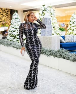 African Dress Stretch Bead 2021 Long Sleeve Dress Sexy Dress Summer Dress Dresses + Strap Dress Fishtail Skirt