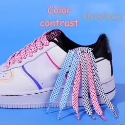 Flat Shoelace Women's Ins Small White Shoes Contrast Color Matching Laces Rope Flat Personality AF1 Men's Sports 100/120/140CM