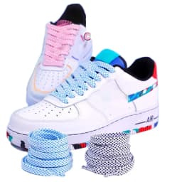 Flat Shoelace Women's Ins Small White Shoes Contrast Color Matching Laces Rope Flat Personality AF1 Men's Sports 100/120/140CM