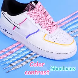 Flat Shoelace Women's Ins Small White Shoes Contrast Color Matching Laces Rope Flat Personality AF1 Men's Sports 100/120/140CM