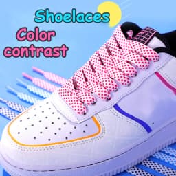 Flat Shoelace Women's Ins Small White Shoes Contrast Color Matching Laces Rope Flat Personality AF1 Men's Sports 100/120/140CM
