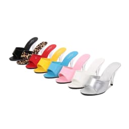 Women Slippers Transparent Heel Silver Pink White Slides Slippers Suede Leopard High Heels Outdoor Sandals Size 45