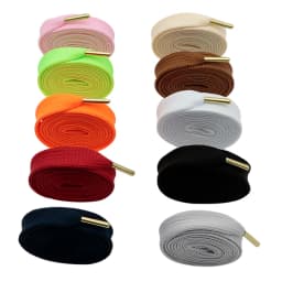 Coolstring 1.8CM Fat Laces With Golden Metal Tips High-quality Luxury Shoelaces Premium Polyester Hottest Item Promotion Gift