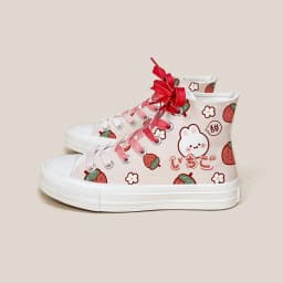 Amy and Michael Cute Girls Students High Top Canvas Shoes Lovely Anime Hand Painted Plimsolls Woman Vulcanize Shoes
