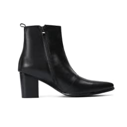 Christia Bella Genuine Leather Men High Heel Boots Pointed Toe Party Dress Boots Fashion Business Ankle Boots Male Formal Shoes