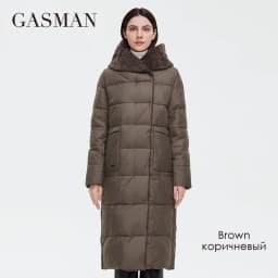 GASMAN 2022 Women's Winter Jacket Long Faux fur sheep curl Designer Female Coat Windproof Hat Big pocket Women's jacket 81716