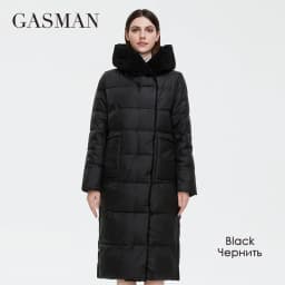 GASMAN 2022 Women's Winter Jacket Long Faux fur sheep curl Designer Female Coat Windproof Hat Big pocket Women's jacket 81716