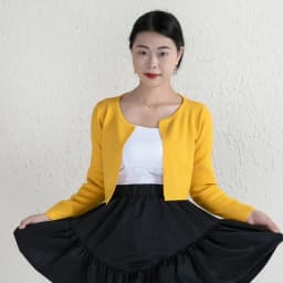 Blouses Black Cropped Knitted Sweater Korean Fashion Cardigan Female Women's Coat Spring 2025 Clothing Long Sleeve Top Jersey