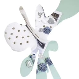 Cute Luxury Shoes Accesories Rhinestone Bling Hole Shoes Charms Metal Chain Shoe Decorations Diy Buckle Pearl Shoes Flower New