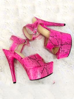 Snake Print Open Toe Super High With Sandals 20cm Nightclub Pole Dance Shallow Mouth Large Size Platform 7 Inches Stripper New