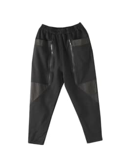 Amax LuluE 2024 British Spring Fashion Womens Black Zippers Punk Harem Pants Females Casual Loose Vintage Elastic Waist Trousers