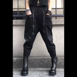 Amax LuluE 2024 British Spring Fashion Womens Black Zippers Punk Harem Pants Females Casual Loose Vintage Elastic Waist Trousers