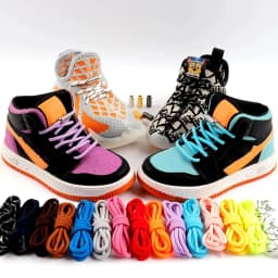 2024 New Round Elastic Laces Sneakers Shoelaces Without Ties No Tie Shoe Laces Kids Adult Quick Shoe Lace Rubber Bands for Shoes