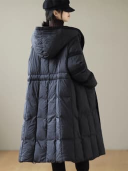 AmaxluluE Womens Hooded Design Solid Duck Down Jacket 2025 Winter Korean Style Warm Loose Casual Long Coat Vintage Padded Parkas